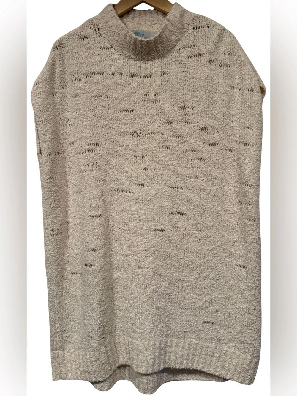 Free People Beach Cozy Up Tunic Sweater Dress Coastal Cover Up M Cotton Boho